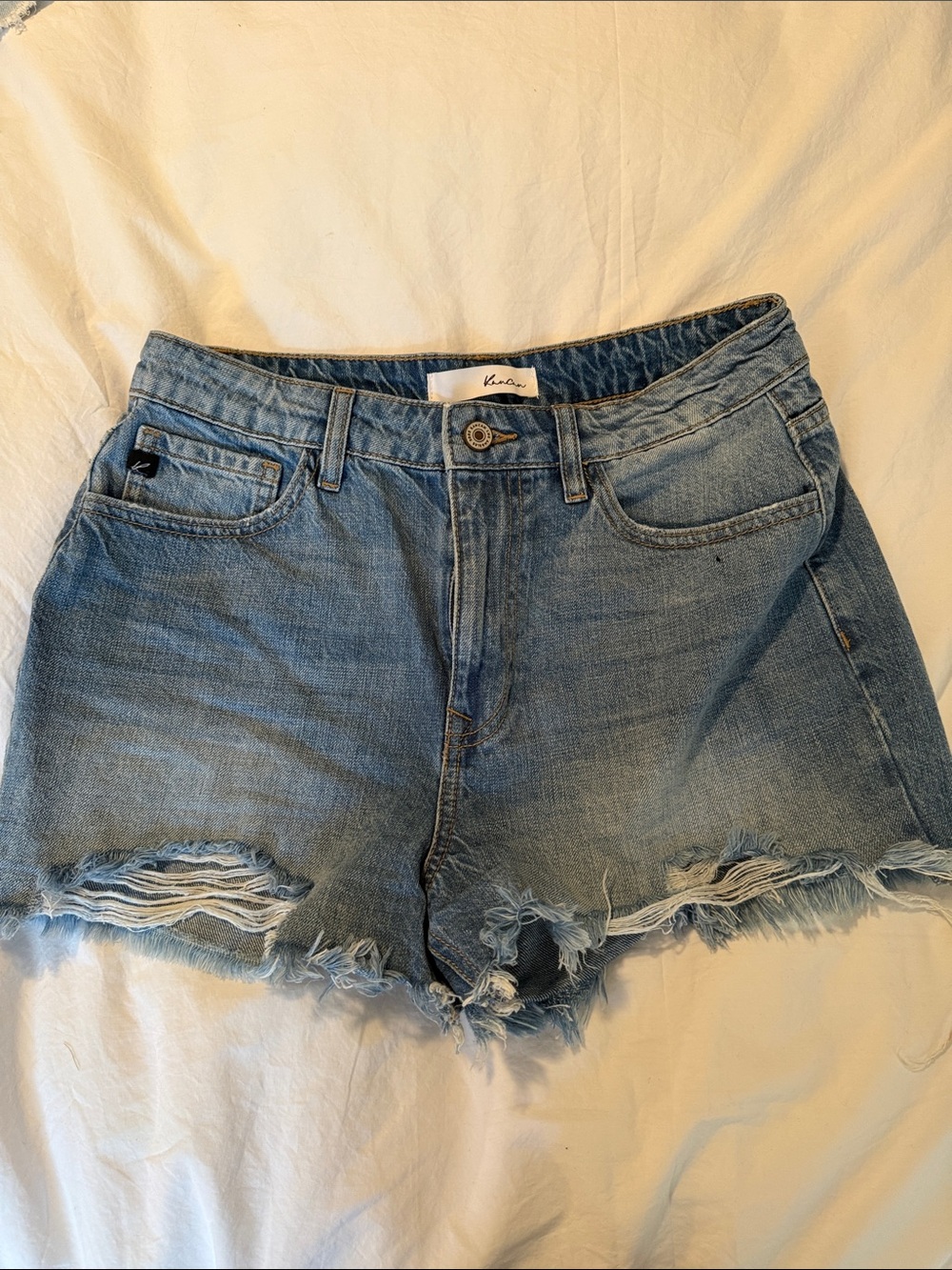KanCan Light Blue Distressed Denim Cutoff Shorts